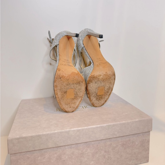 Jimmy Choo Lang Glittered Sandals - Picture 3 of 7